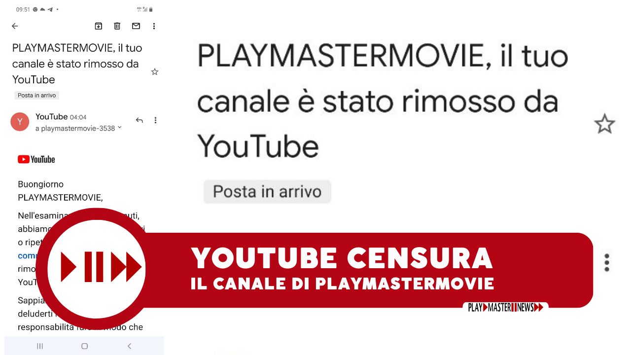 La censura colpisce ancora! canale Playmastermovie chiuso definitivamente da Youtube!